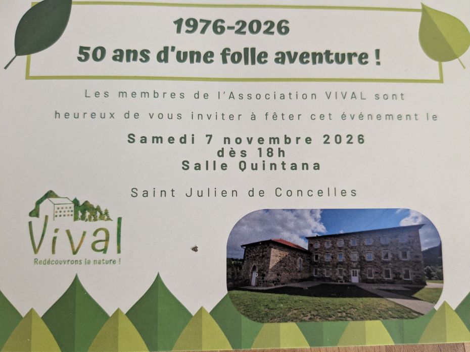 invitation 50 ans vival